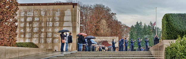 Photograph of Luxembourg American Cemetery, Veterans Day 2014, Air Force volley.
